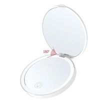 Handheld Mirror Folding LED Magnifying Mini Make up Mirror with Light