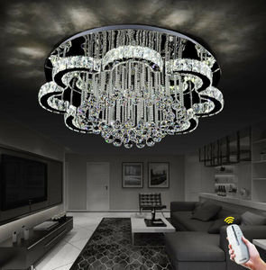 Lustre Led en cristal au design moderne, éclairage d'intérieur, luminaire de plafond, montage en surface sur panneau, idéal pour un salon - Product Image 2