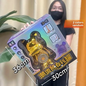 Tirelire Jouet Ours de Dessin Animé pour Enfants, Distributeur Automatique de Billets, Alimentée par Piles, Design Graffiti Tendance, Coffret Cadeau Économie d'Argent 0-3 ans - Product Image 3