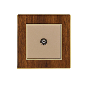 VNX all'ingrosso a basso prezzo elettrico a parete interruttore a grana di legno colore oro interruttori prese 1 Gang TV 10A presa presa a muro della <span class=keywords><strong>casa</strong></span> - Product Image 1
