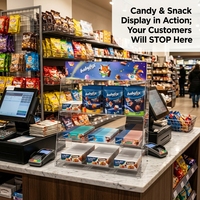 Présentoir de Comptoir Personnalisé en Acrylique Apache pour Snacks, Bonbons, Chocolats et Biscuits – Montage Facile pour le Commerce de Détail