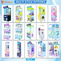 Happy Ball Claw Compact Crane Machine Distributeur de capsules chinoises avec interface anglaise, construction en plastique, plusieurs modèles