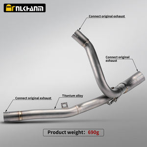 ท่อเชื่อมกลางท่อไอเสียรถจักรยานยนต์ NlkHanm Suzu V-STROM 650/650 <span class=keywords><strong>XT</strong></span> <span class=keywords><strong>DL650</strong></span>/<span class=keywords><strong>DL650</strong></span> ปี 2017-2022 สีเงิน ทำจากไทเทเนียมอัลลอยด์ ขนาดมาตรฐาน - Product Image 2