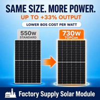 Panneau solaire monocristallin de type N OEN RM-730W-210M/132TB N-730W, 23,5 % d'efficacité élevée, demi-cellules, 132 cellules