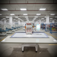 Machine à broder industrielle plate pour logos, étiquettes et casquettes, machine à broder au chenille avec accessoires de cerceaux magnétiques