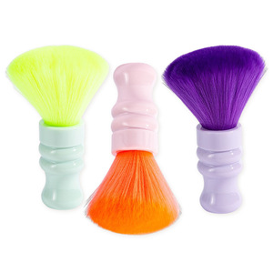 Juego de brochas de maquillaje en forma de abanico, brocha de cerdas suaves para el cuello, para masaje facial, diseño colorido con logotipo, mango personalizable - Product Image 5