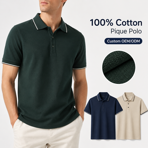 Camiseta Polo de Piqué 100% Algodón para Hombre, Transpirable, Suave al Tacto, Diseño de Logotipo Personalizado, OEM ODM, Uniforme Informal - Product Image 1