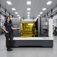 Torno CNC de Cama Inclinada de Alta Precisión TCK56, Máquina de Torneado de Metal Automática de un Solo Husillo