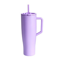 Tasse à café épaissie sous vide portable de 40oz pour l'extérieur Tasse à boisson pour voiture avec couvercle et paille