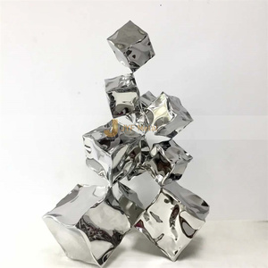 ANN6528 Sculpture d'art haut de gamme en acier inoxydable, finition personnalisée, projet de conception décorative - Product Image 1