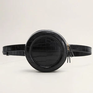 <span class=keywords><strong>Riñonera</strong></span> de cuero Croc con logotipo personalizado para mujer, Mini <span class=keywords><strong>riñonera</strong></span> redonda - Product Image 6