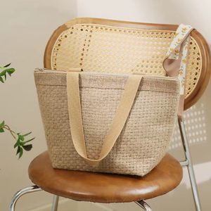 Eco Reusable <strong>Tote</strong> <strong>Bag</strong> Custom Women Fashion Shoulder Handbag Burlap Linen <strong>Jute</strong> <strong>Tote</strong> <strong>Bag</strong> for Activity Travel - Product Image 3
