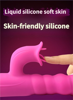 Hochwertiger Doppelfunktions-Teleskop-Leck-Stimulator, Wasserdichter Stoß-Klitoris-Stimulator, Intelligenter Vibrator mit Vibrierender Zunge, Sexspielzeug