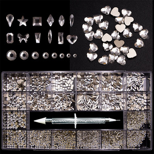 Good Quality Glass 21 Grids Diamond Storage <b>Box</b> Multi-shape Nails Gem Nail Rhinestone Eco-friendly for Nail Supplies - Product Image 3