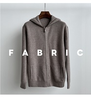 Relaxation |   Veste pull décontractée en tricot de qualité supérieure, doublée de laine, à capuche, longue, avec fermeture éclair sur le devant et logo, pour l'automne