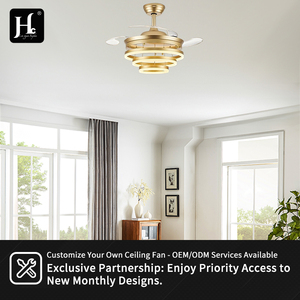 42 inch 3-turn 72W LED tri color dimming fan <b>light</b> with hidden blade <b>remote</b> <b>control</b> <b>switch</b>, optional in gold or black - Product Image 5