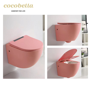 Châu Âu không có vành WC đa màu gốm tủ quần áo treo tường nhà vệ sinh xả nước hệ thống thiết bị vệ sinh tường treo nhà vệ sinh - Product Image 5