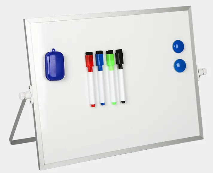 Dry Erase Magnetic Desktop Small Whiteboard with Stand to Do List Double-Sided Portable Whiteboard Easel for Office
