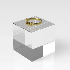 Solid Acrylic Display Blocks Perspex Jewelry Counter Display Acrylic Cube