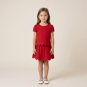 Nuevo Conjunto de Ropa de Dos Piezas para Bebés Niñas, Top de Manga Corta con Falda de Volantes a Juego - Product Image 6