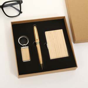 Juego de Regalo de Bolígrafo Personalizable con Diseño de Madera, Incluye Bolígrafo, Bloc de Notas, Caja de Regalo, Logotipo Promocional para Oficina - Product Image 1