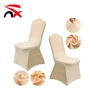 Housse de chaise extensible blanche en gros 140g Spandex Housse de siège universelle élastique pour mariage, banquet, hôtel, couverture complète pour chaise