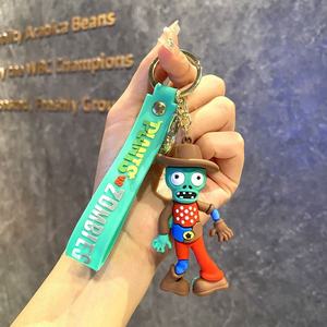 Porte-clés pendentif en PVC écologique, léger et imperméable, avec motif de zombie végétal de dessin animé 3D, pour sacs et voitures, promotionnel, pour hommes et femmes - Product Image 4