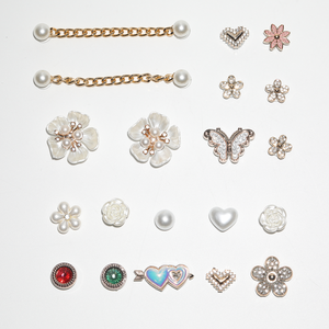 Charmes décoratifs en <span class=keywords><strong>plastique</strong></span> pour chaussures, perles, fleurs, papillons, accessoires en strass, 2,5-5 cm - Product Image 5