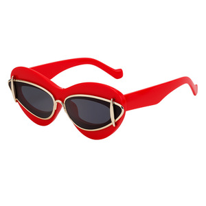 Lunettes de soleil de créateur élégantes pour hommes, unisexes, monture PC de luxe, verres colorés, monture jaune, rouge, rose, logo - Product Image 2