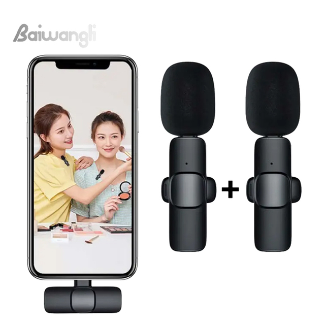 Professional Noise Cancelling Condenser Lavalier Lapel K8/K9 2-in-1 Wireless Microphone Omni-directional Pattern Live Portable