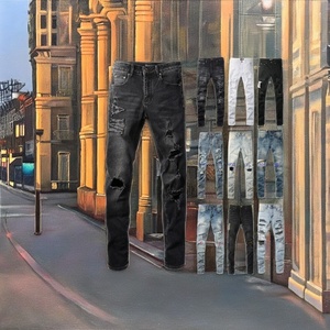 Quần Jean Nam Cao Cấp 2026 Slim Fit Denim Cotton Ống Thẳng Phong Cách Đường Phố Rách Tà Xước Vintage - Product Image 3