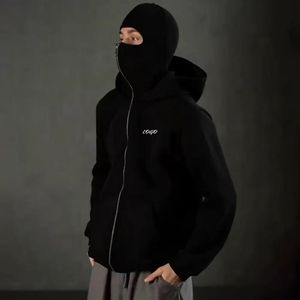 Felpa con Cappuccio Passamontagna Stampa Diavolo con Doppio Cappuccio Felpa Casual con Cerniera per Coppia <span class=keywords><strong>Abbigliamento</strong></span> Streetwear di Tendenza - Product Image 6