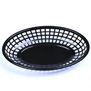 Safe Food Grade Oval Fast Food Deli Baskets Plastic Basket Fast Food