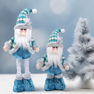 Décorations de Noël personnalisables extensibles en peluche bleue Père Noël bonhomme de neige ornements de renne jouets de vacances cadeaux de Noël - Product Image 4