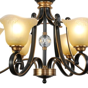 Copper Modern Simple Living Room Pendant <b>Lights</b> Villa Duplex Building Glass Lampshade Atmospheric <b>Chandelier</b> Wholesales - Product Image 2