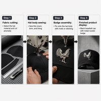 Casquette de baseball 5 panneaux en toile de jean et maille, personnalisée avec logo brodé de haute qualité, doublure en satin, épingles métalliques, Mz Hats Gallo