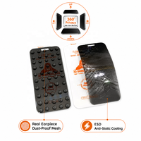 Verre trempé 360° pour iPhone 18 Pro Max 17 16 15, protection d'écran intégrale 3D sans bordure ESD 9H, maille anti-poussière