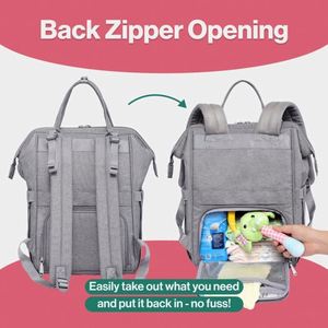 Sac à langer multifonctionnel grand format avec tapis à langer, sangles pour poussette et étui à sucette, élégant pour les voyages, échantillon gratuit - Product Image 5