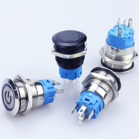Interruttore a pulsante in metallo con presa connettore terminale a vite momentaneo interruttori a pulsante impermeabili 12mm 3A testa piatta CE