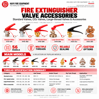 Vanne d'extincteur certifiée CE en laiton pour bouteille d'extincteur de 1 kg à 12 kg, OEM disponible