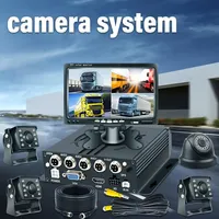 Enregistreur vidéo mobile DVR 4 canaux 1080P SD pour bus, camion, fourgonnette, caméras de voiture AHD 2.0MP, moniteur de voiture 7 pouces avec lecture, boîte noire