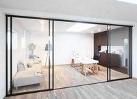 Portes coulissantes accordéon modernes en aluminium avec double vitrage, isolation phonique, verre stratifié, garantie 5 ans