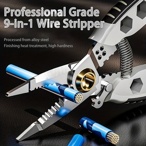 Alicates de prensado de cortador de cables DIY de acero de alto carbono con llave Pelacables herramienta de prensado OEM personalizable - Product Image 3