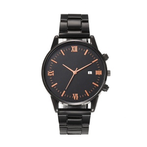 Montre à quartz pour homme de style luxueux, bracelet en acier noir, montre-bracelet pour homme d'affaires, cadran romain, montre tendance pour homme - Product Image 6