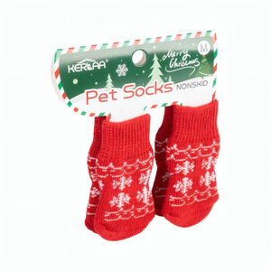 Chaussettes de Noël PAIPET <span class=keywords><strong>pour</strong></span> chien, lot de 4, chaussettes antidérapantes <span class=keywords><strong>pour</strong></span> petits chiens avec visage de Père Noël, fournisseur de <span class=keywords><strong>bottes</strong></span> lavables <span class=keywords><strong>pour</strong></span> chien, personnalisables. - Product Image 4