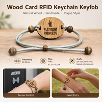 Tarjeta de Madera Programable RFID de Bambú Ecológica NFC, Tarjeta de Llave de Madera para Control de Acceso, Personalizable, Llavero RFID de 13.56MHz