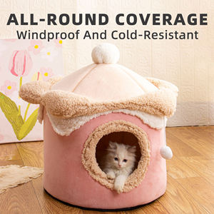 Cama para Mascotas Cómoda, Linda, Suave, Afelpada, Cálida, Tipo Cueva, con Espacio Interior para Gatos y Perros Pequeños - Versión de Invierno - Product Image 2