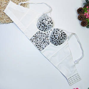 Soutien-gorge push-up à armatures pour femme, nouveau modèle orné de perles et de strass, avec gaine taille haute sexy, vêtement féminin - Product Image 6