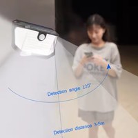 Lampe murale solaire LED extérieure avec détecteur de mouvement PIR, lumière solaire étanche IP65, alimentée par l'énergie solaire pour jardin, cour, terrasse