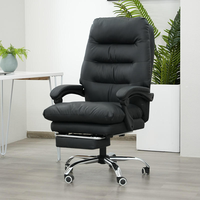Chaise de bureau exécutive contemporaine en cuir, réglable, pour usage domestique ou professionnel, pour les utilisateurs d'ordinateurs ou de canapés, pivotante, confortable, en bois